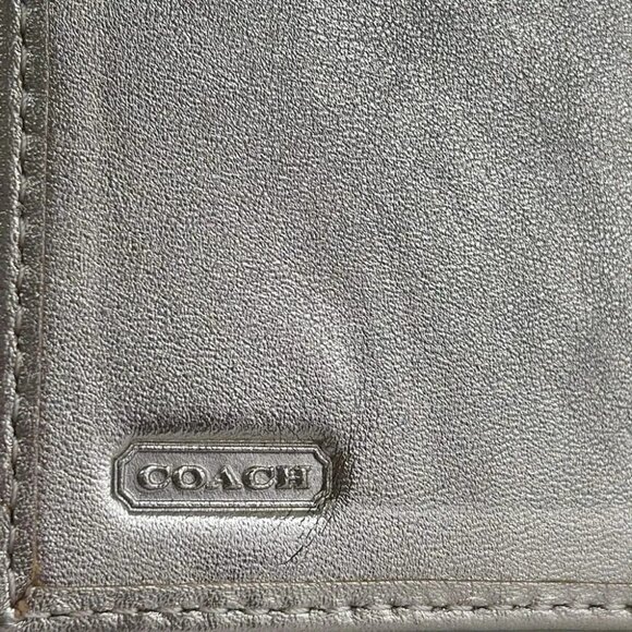 Auth COACH Signature - Khaki Gold Jacquard Leather Bill Holder - Picture 3 of 5